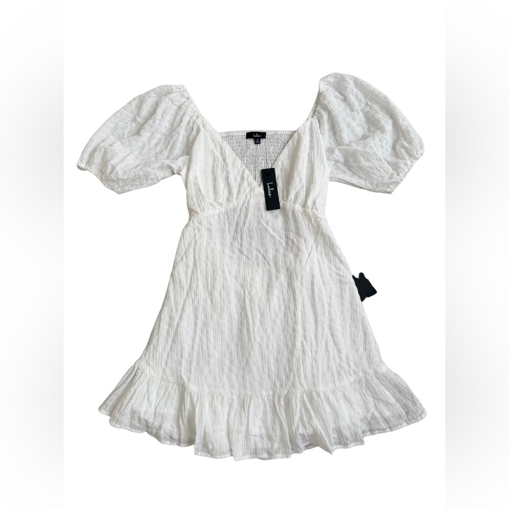 Lulus White Puff Sleeve Dress